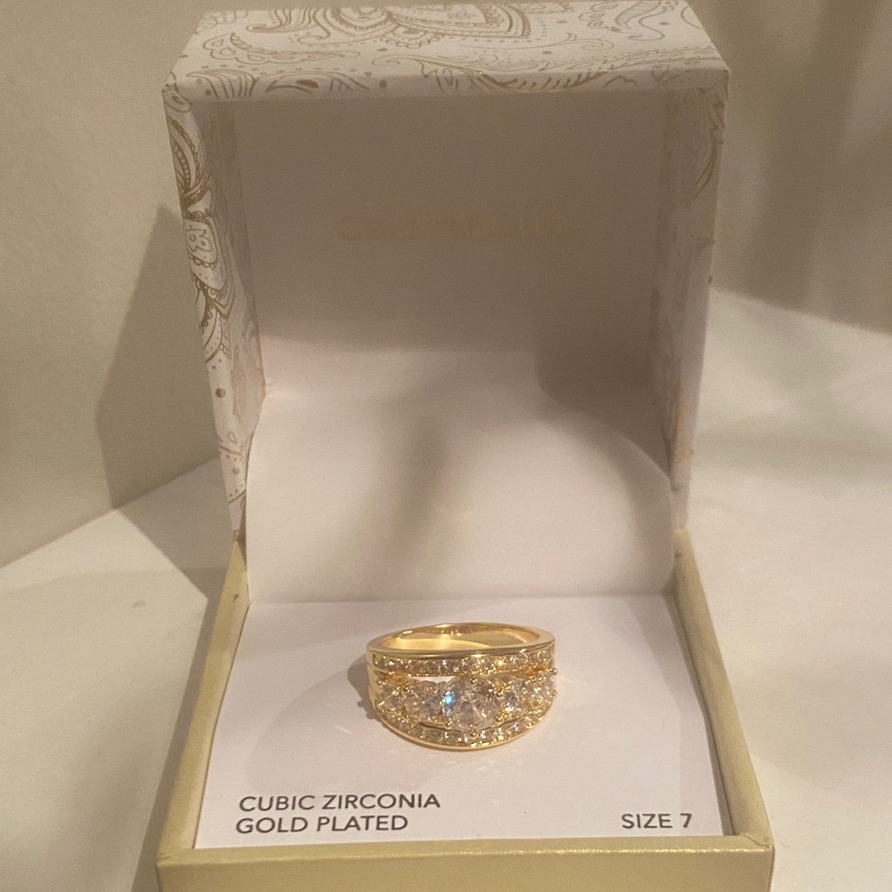 Charter Club Gold Plated Ring with Cubic Zirconia